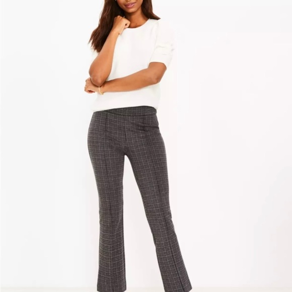 NWT Loft Kick Crop Pants In Plaid - Picture 2 of 9